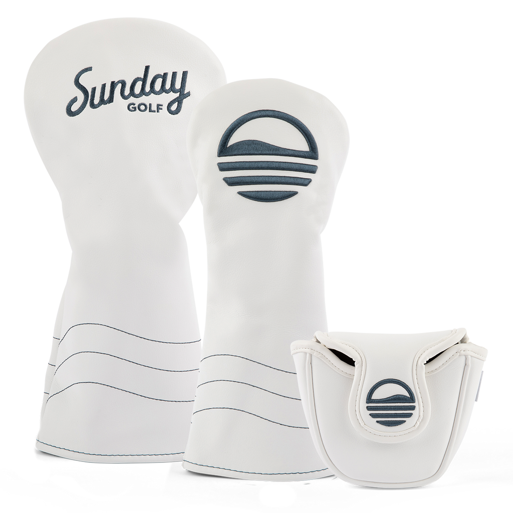 White/Navy Headcover Bundle w/ Mallet